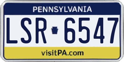 PA license plate LSR6547