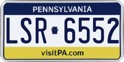 PA license plate LSR6552