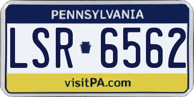 PA license plate LSR6562