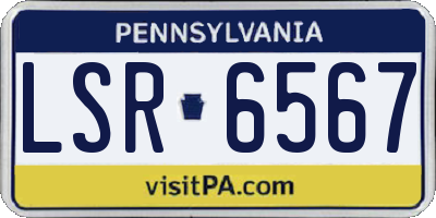 PA license plate LSR6567