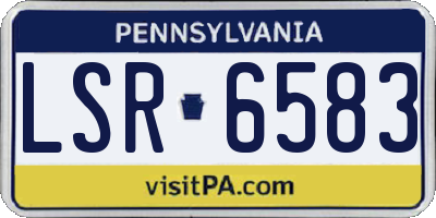 PA license plate LSR6583