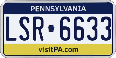 PA license plate LSR6633