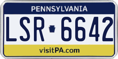 PA license plate LSR6642