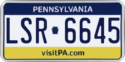 PA license plate LSR6645