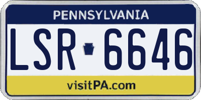 PA license plate LSR6646