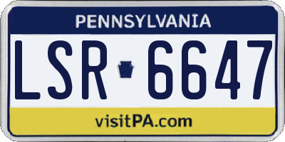 PA license plate LSR6647