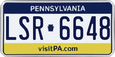 PA license plate LSR6648