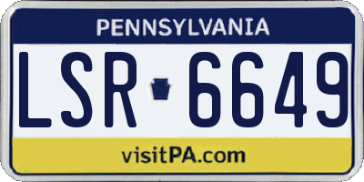 PA license plate LSR6649