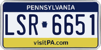 PA license plate LSR6651