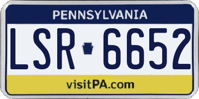 PA license plate LSR6652
