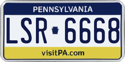 PA license plate LSR6668
