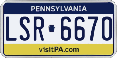 PA license plate LSR6670