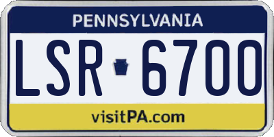 PA license plate LSR6700