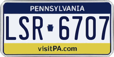 PA license plate LSR6707