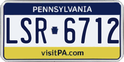 PA license plate LSR6712