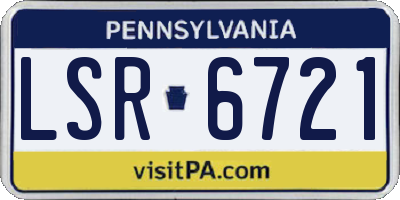 PA license plate LSR6721