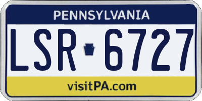 PA license plate LSR6727