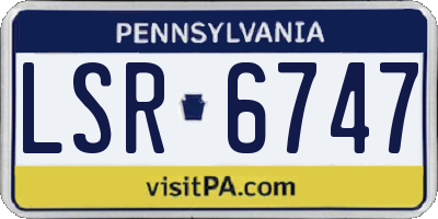 PA license plate LSR6747