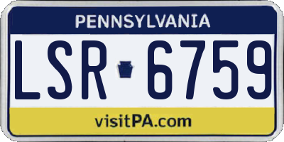 PA license plate LSR6759