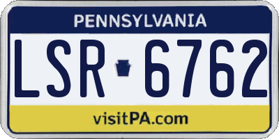 PA license plate LSR6762