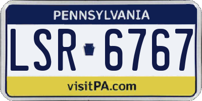 PA license plate LSR6767