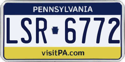 PA license plate LSR6772
