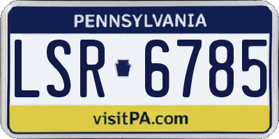 PA license plate LSR6785