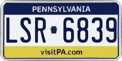 PA license plate LSR6839