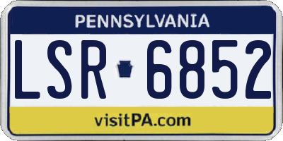 PA license plate LSR6852