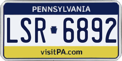 PA license plate LSR6892