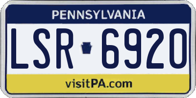 PA license plate LSR6920