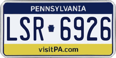 PA license plate LSR6926