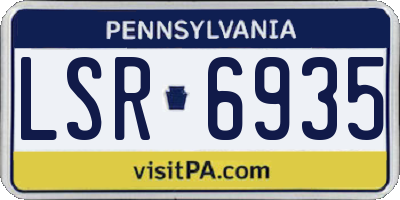 PA license plate LSR6935