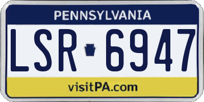 PA license plate LSR6947