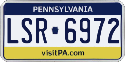 PA license plate LSR6972