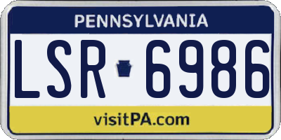 PA license plate LSR6986