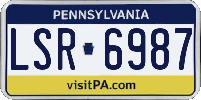 PA license plate LSR6987