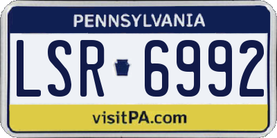 PA license plate LSR6992