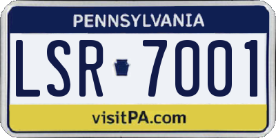 PA license plate LSR7001