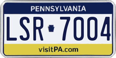 PA license plate LSR7004