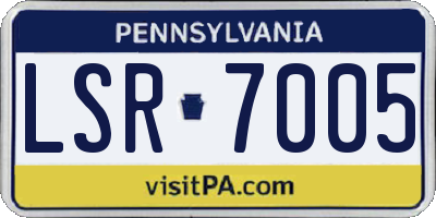 PA license plate LSR7005