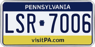 PA license plate LSR7006