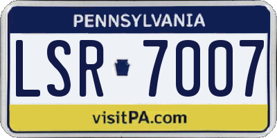 PA license plate LSR7007