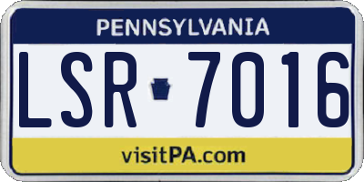 PA license plate LSR7016