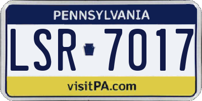 PA license plate LSR7017