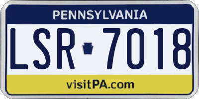 PA license plate LSR7018