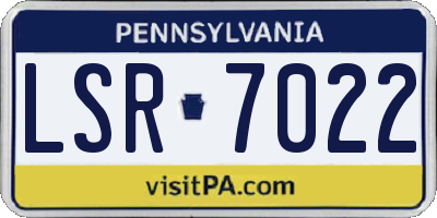 PA license plate LSR7022
