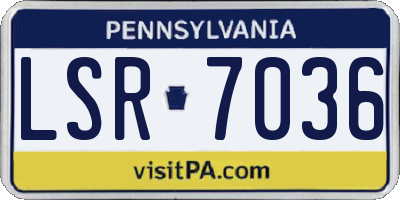 PA license plate LSR7036