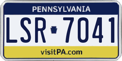 PA license plate LSR7041