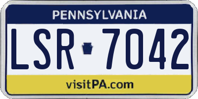 PA license plate LSR7042